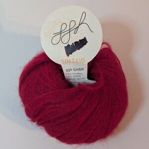 Mohair Wool Blend Red Yarn, Super Kid Schurwolle GGH Germany Imported from Italy